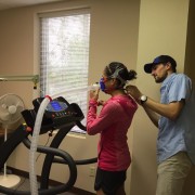 VO2 testing putting on the mask