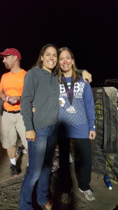Sue and Me post race bling