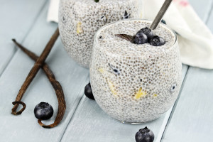 overnight coconut chia protein pudding