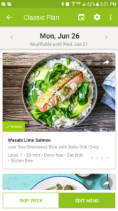 mobile app screenshot Hello Fresh