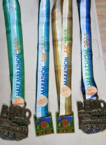 Bend half marathon and marathon medals