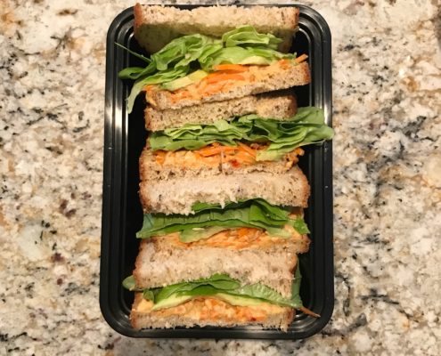 vegetable hummus sandwich