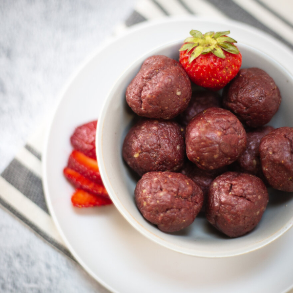 strawberry protein bites