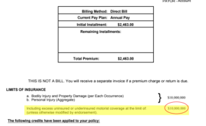 UM/UIM policy limits for cyclists