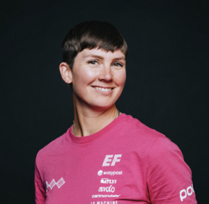 Studio portrait of sports dietitian Kristen Arnold specializing in pro cycling nutrition.